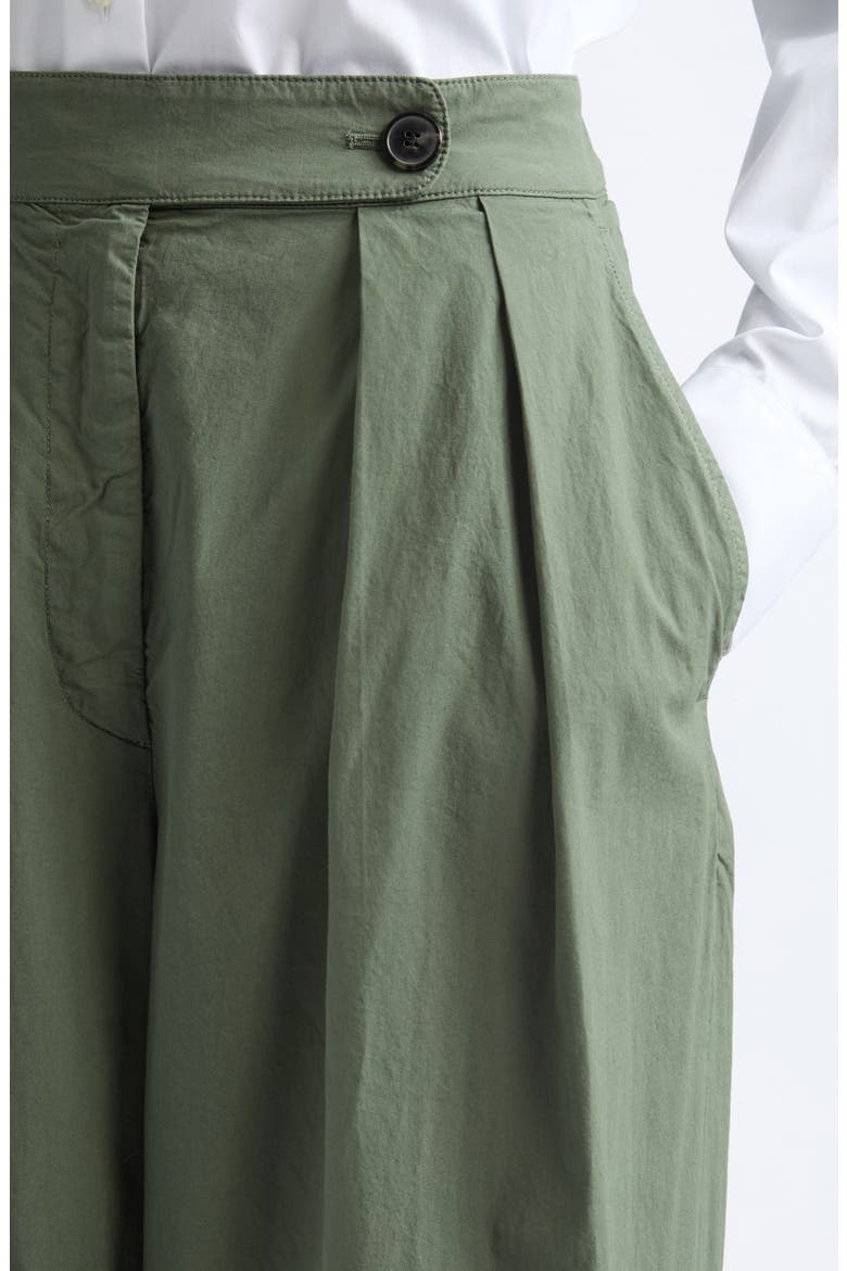 Pamplona Pleated Stretch Cotton Wide Leg Pants, Alternate, color, SAGE