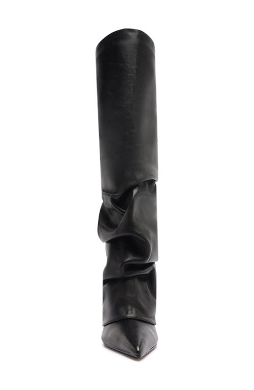 Schutz Mikki Up Cloak Pointed Toe Knee High Boot In Black