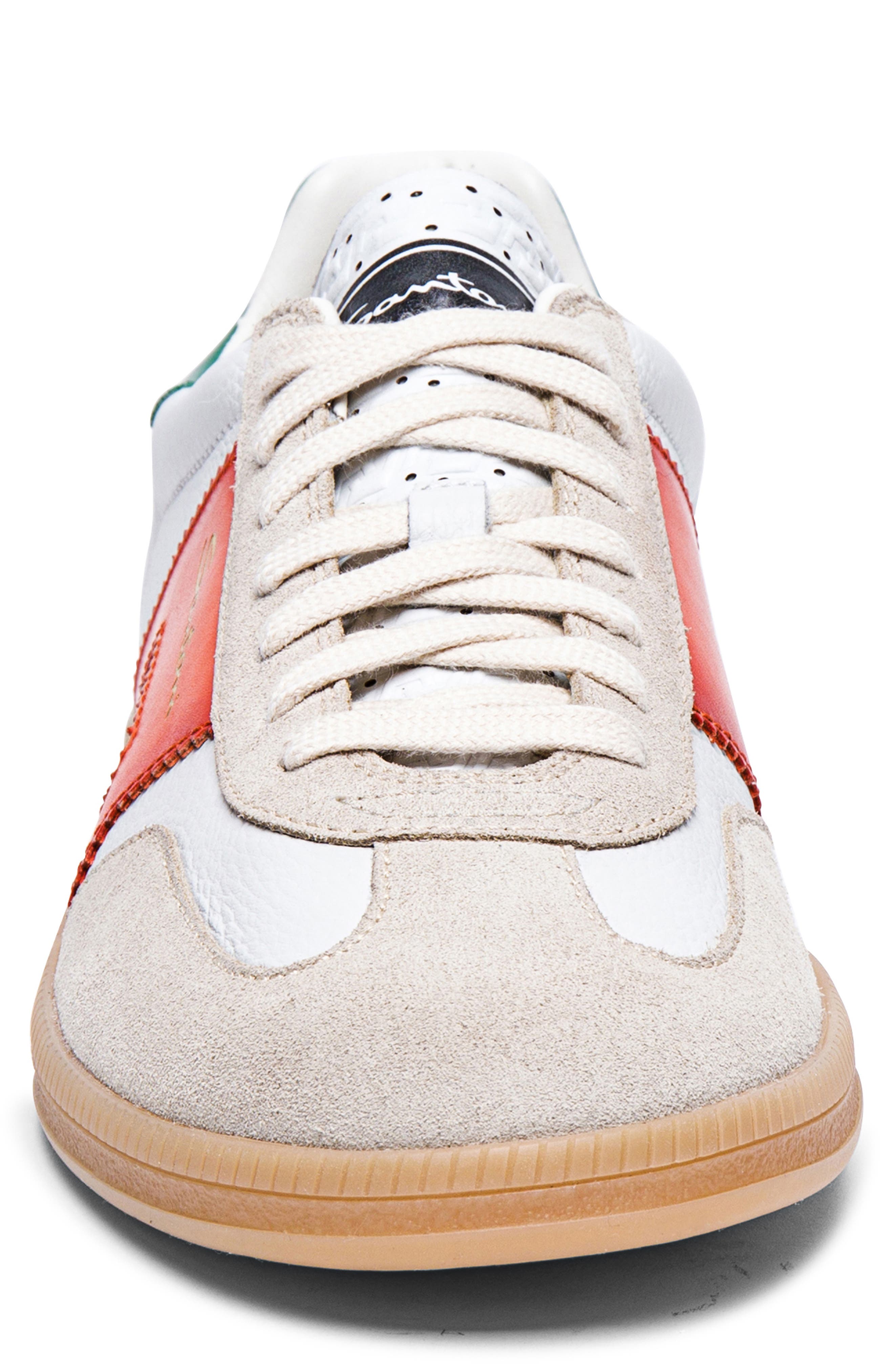 Santoni Olympic Low Top Sneaker, Alternate, color, White Orange Green