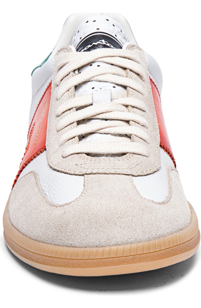 Santoni Olympic Low Top Sneaker, Alternate, color, White Orange Green