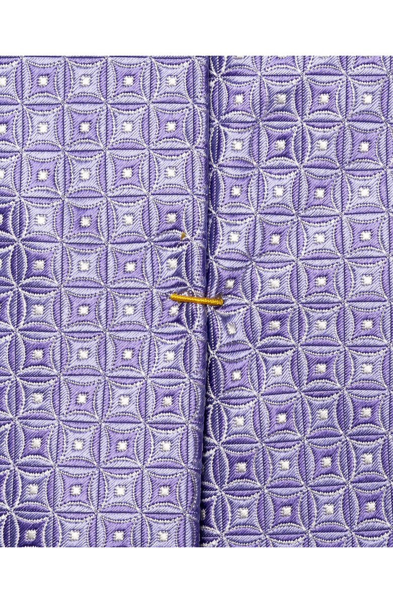 Eton Geometric Silk Jacquard Tie, Alternate, color, Medium Purple