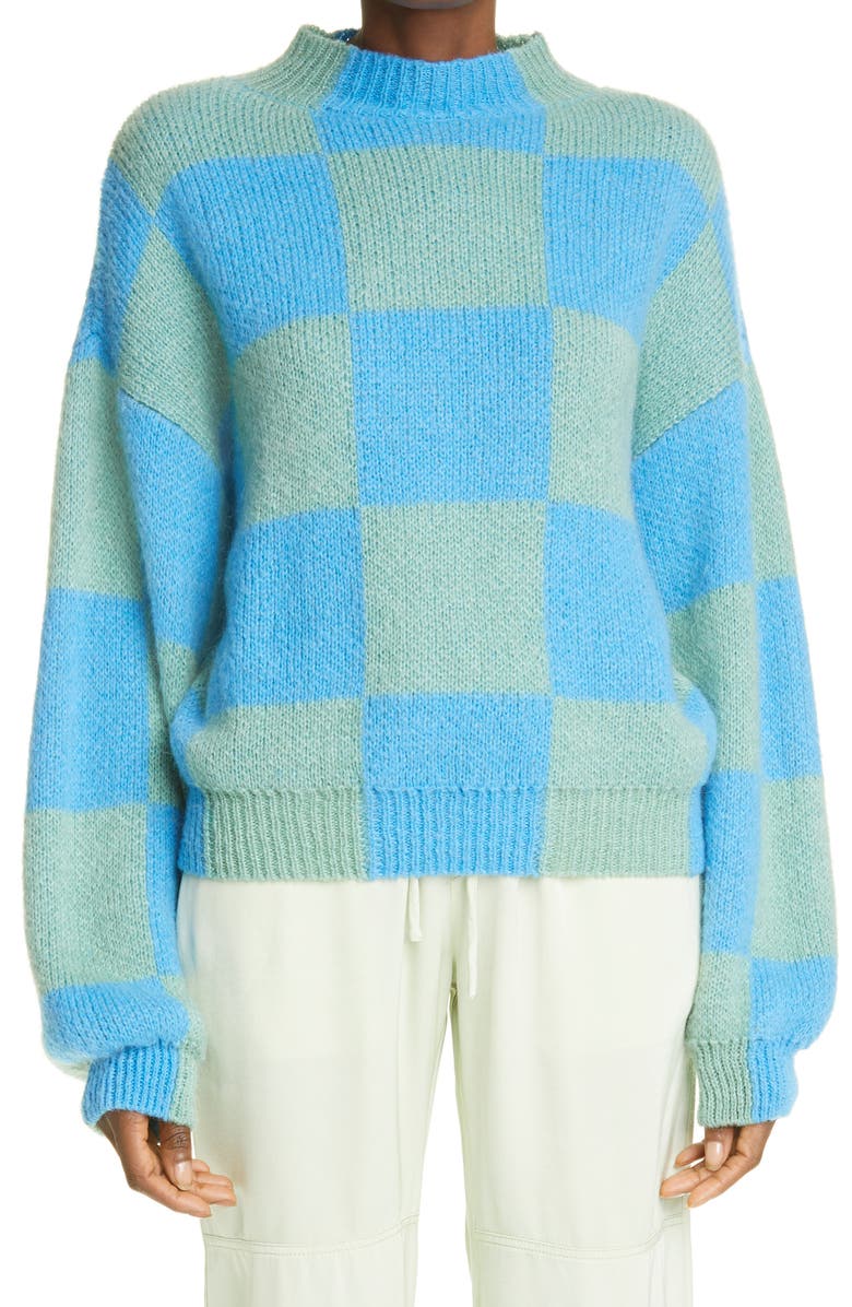 Stine Goya Adonis Checkerboard Balloon Sleeve Sweater, Main, color,