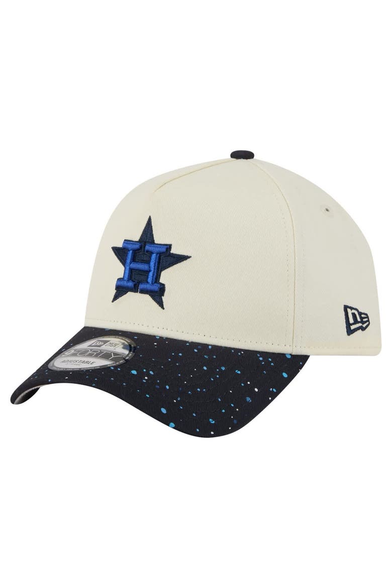 Men's New Era  Cream Houston Astros Speckle A-Frame 9FORTY Adjustable Hat, Main, color, Cream