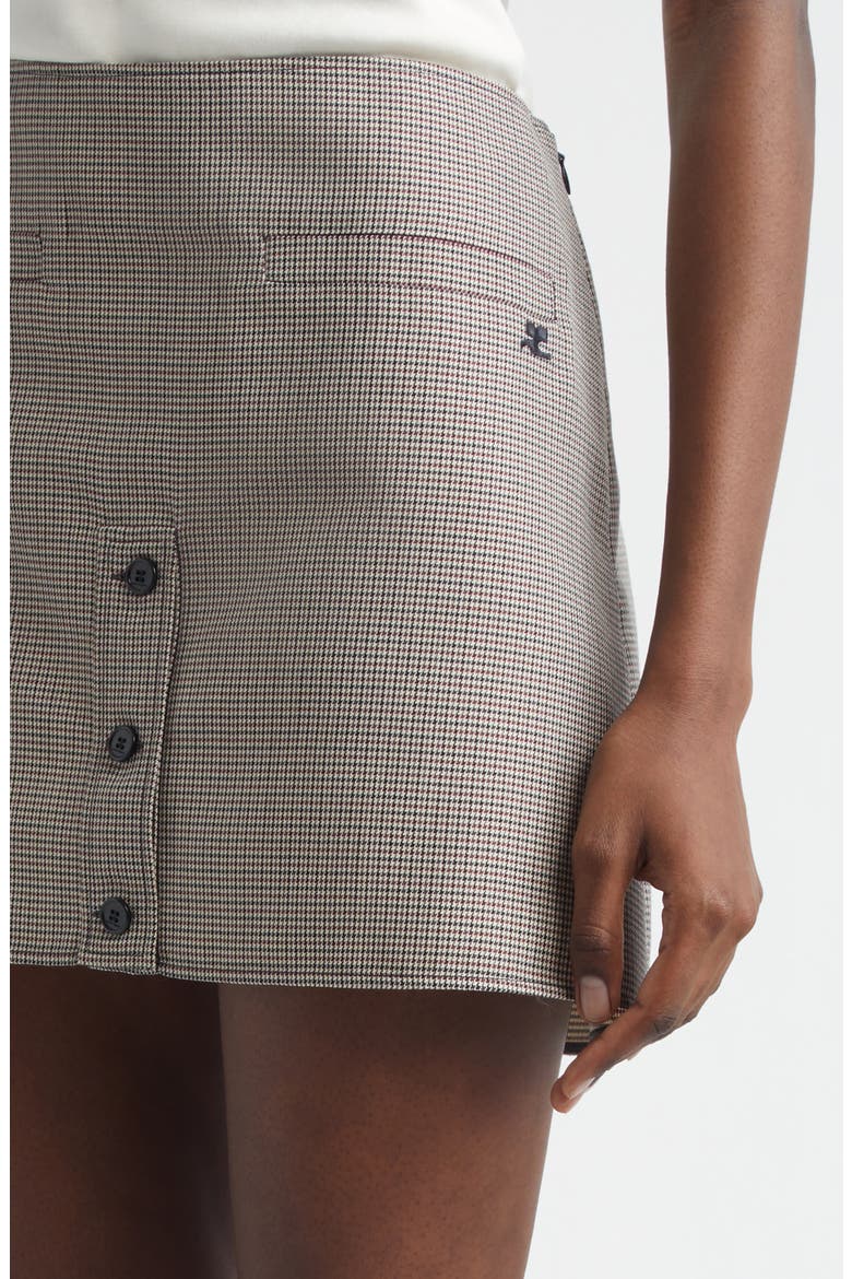 Wool Blend Houndstooth Miniskirt, Alternate, color, NATURAL / RED / BLACK