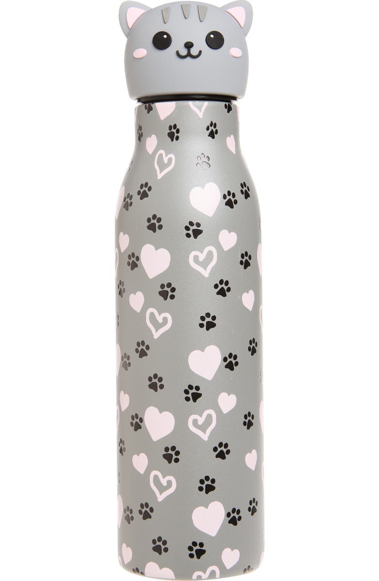 Mayim 15-Ounce Grey Cat Water Bottle, Main, color, Grey