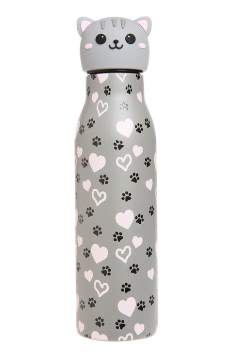 15-Ounce Grey Cat Water Bottle