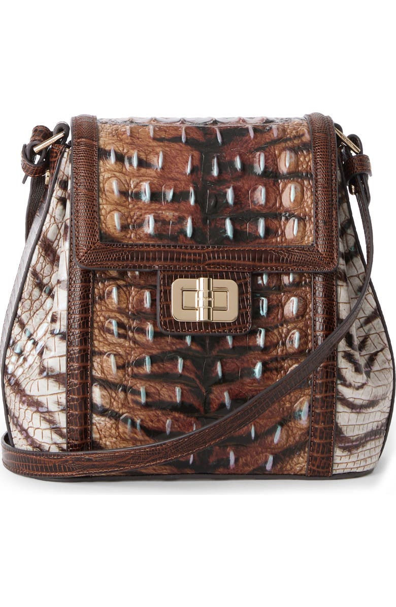 Brahmin Margo Croc Embossed Leather Crossbody Bag, Main, color,