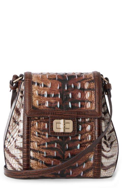 Margo Croc Embossed Leather Crossbody Bag