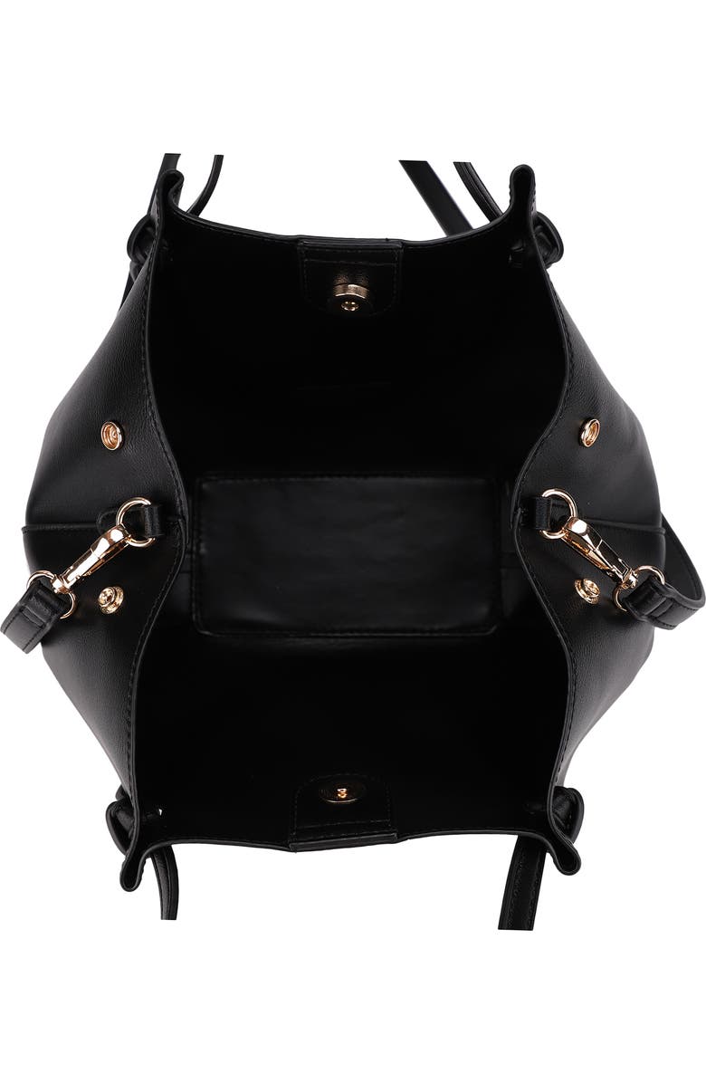 Mali + Lili Mini Lou Lou Vegan Leather Tote, Alternate, color, Black