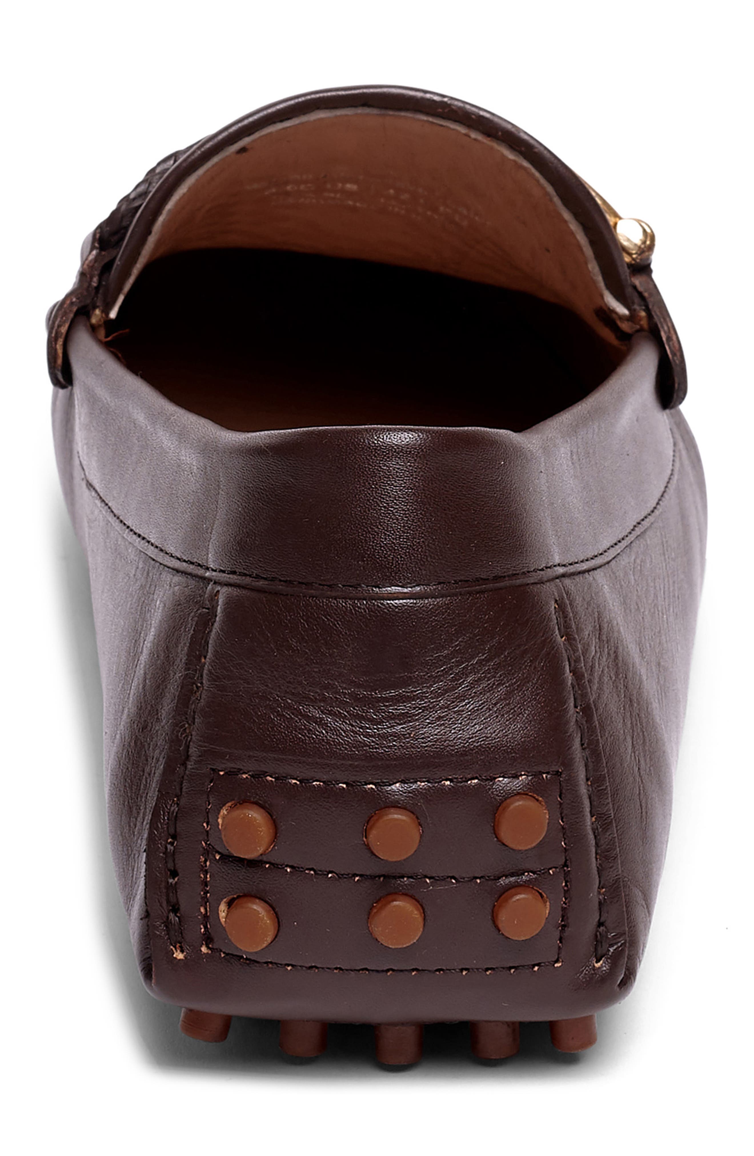 CARLOS SANTANA Malone Woven Leather Driver, Alternate, color, Dark Brown