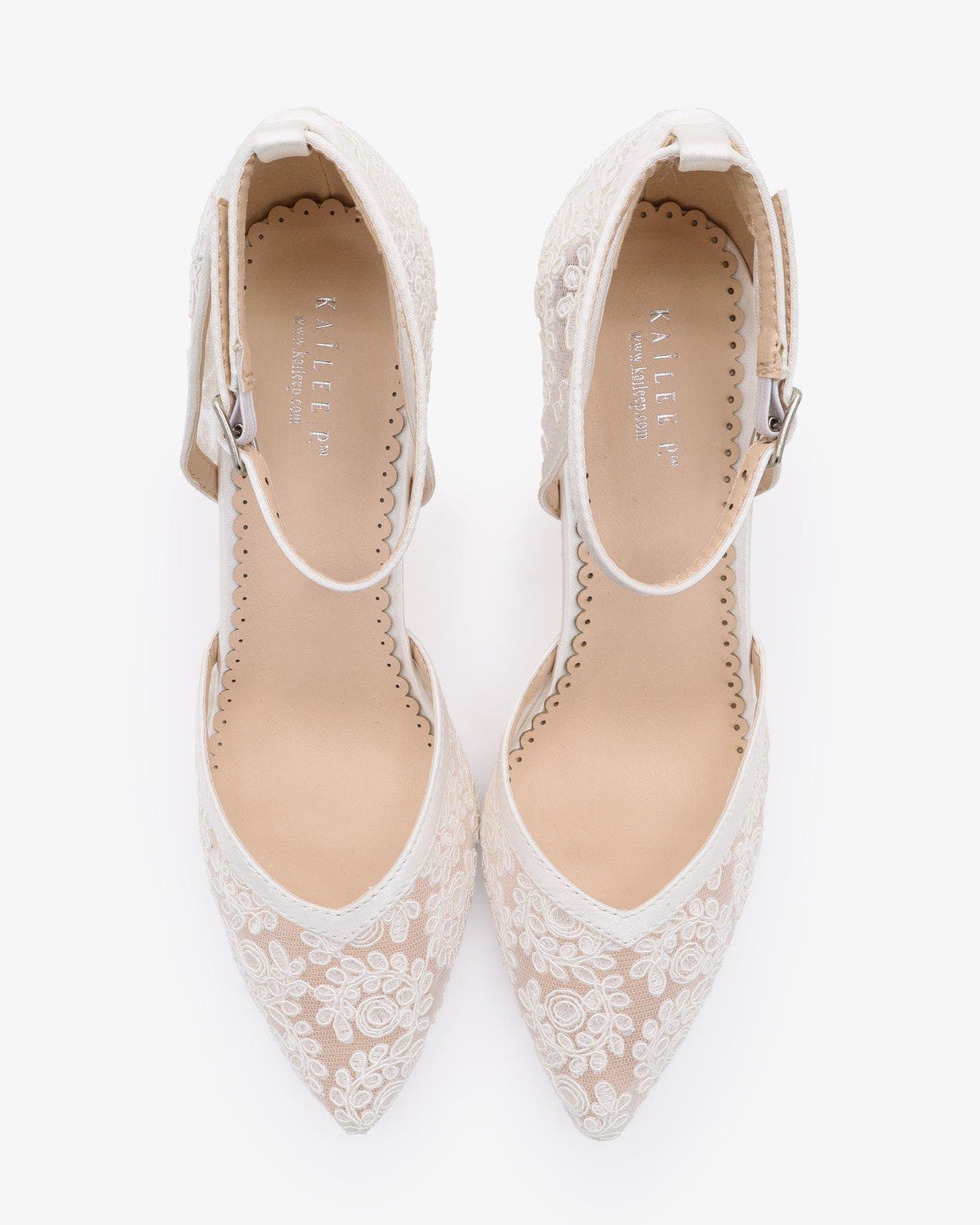 Kailee P Abby Lace Block Heel with Ankle Strap, Alternate, color, White