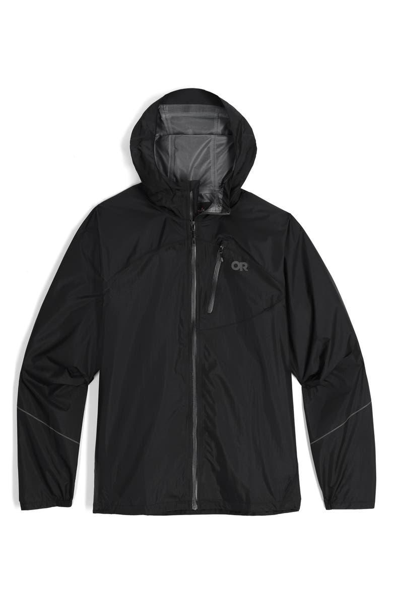 Outdoor Research Helium Rain Ultralight Hooded Jacket, Alternate, color, Black