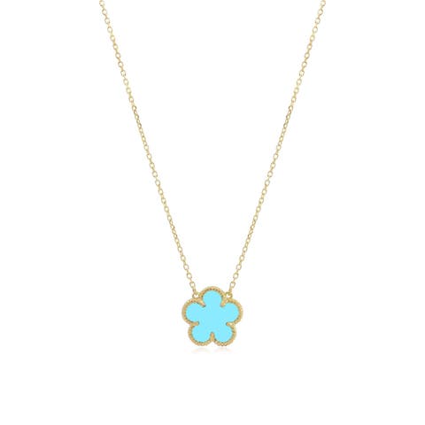 Turquoise Single Spring Flower Necklace