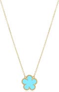 The Lovery Fine Jewelry Turquoise Single Spring Flower Necklace