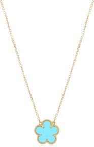 The Lovery Fine Jewelry Turquoise Single Spring Flower Necklace