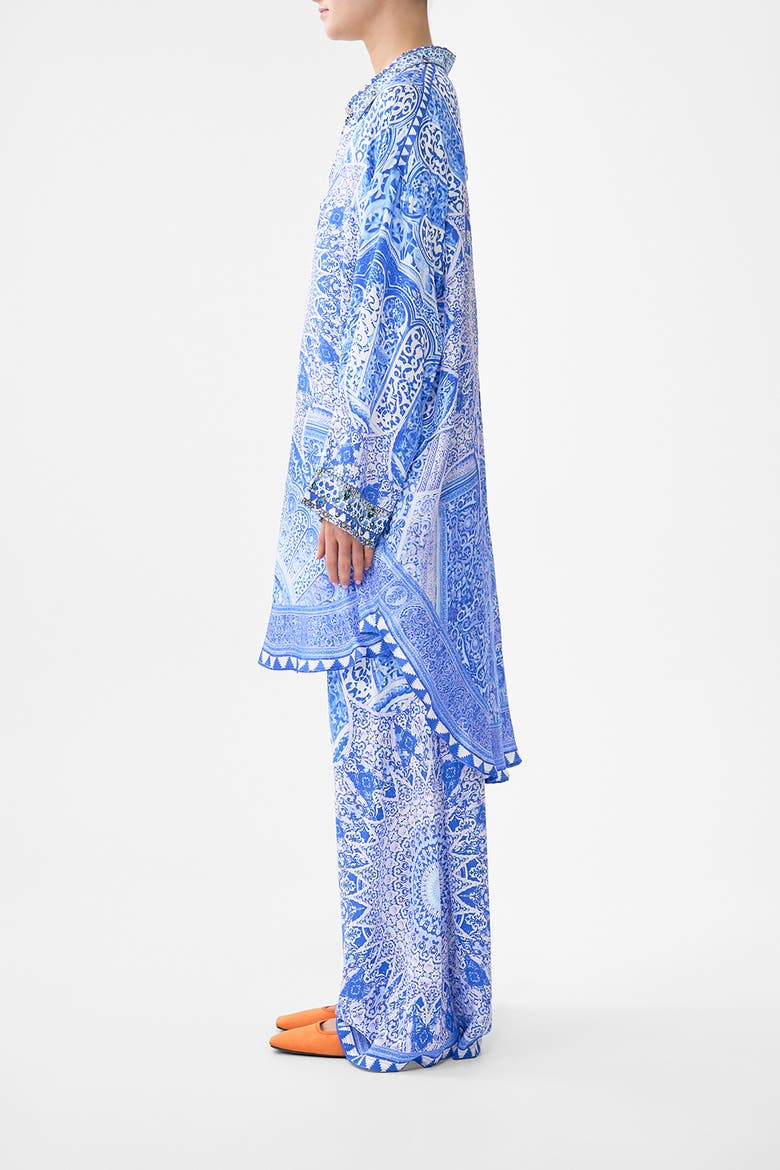 Relaxed High Low Shirt Dress, Alternate, color, The Bosphorous