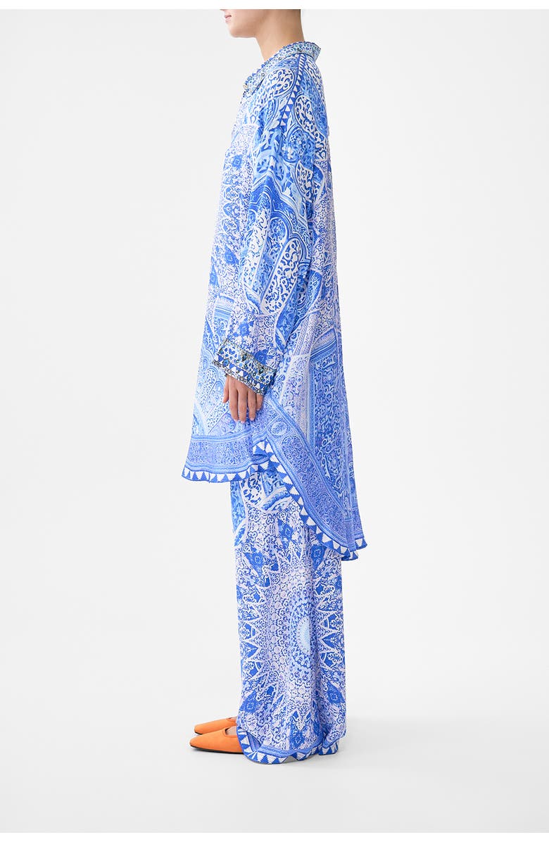 Camilla Relaxed High Low Shirt Dress, Alternate, color, The Bosphorous