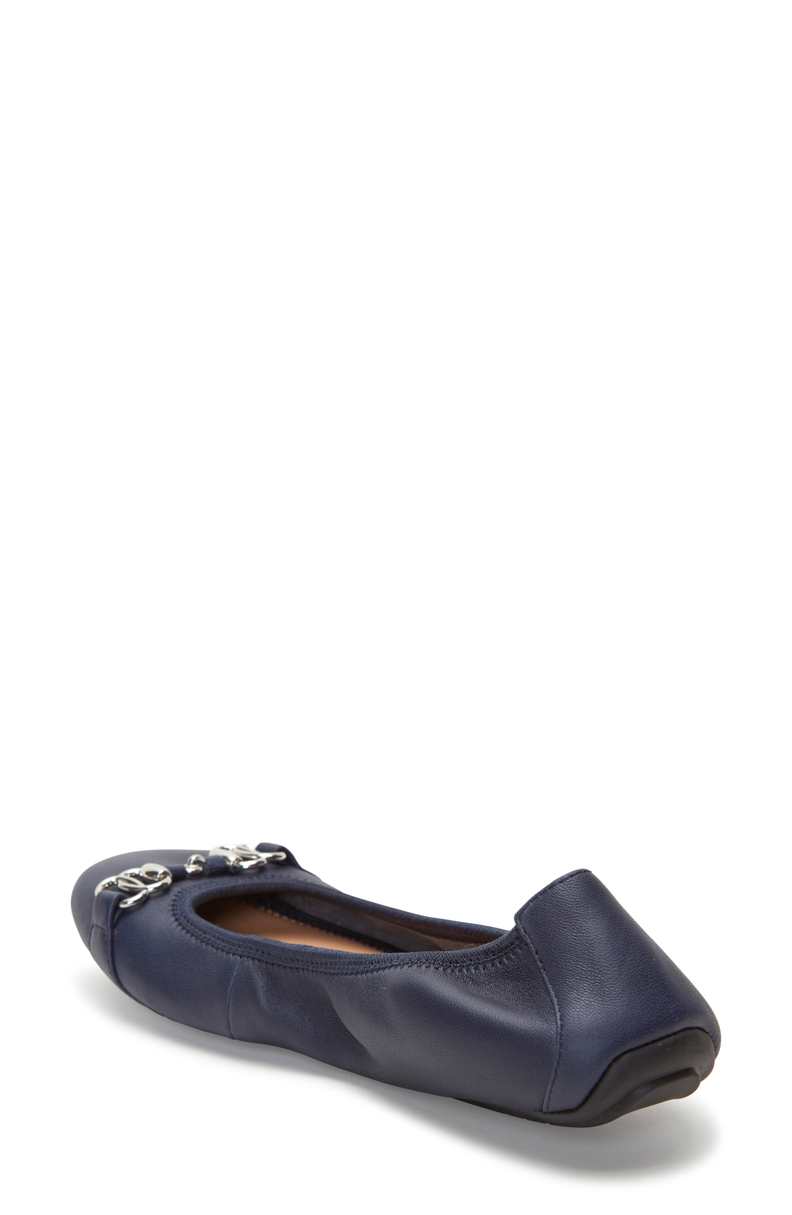 Me Too Olympia Skimmer Flat, Alternate, color, Navy Leather