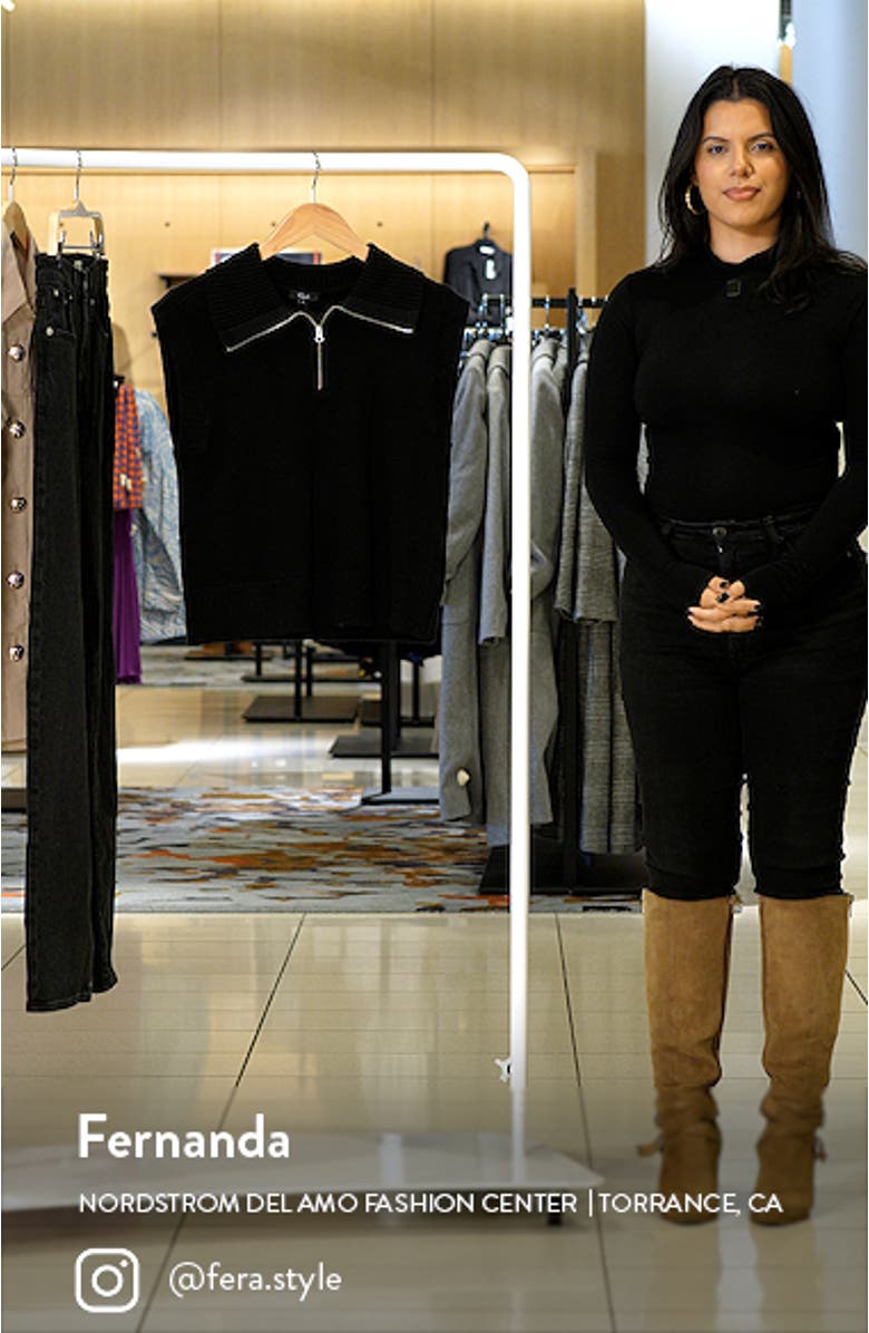 Bodhi Short Sleeve Cotton & Cashmere Half Zip Sweater, sales video thumbnail