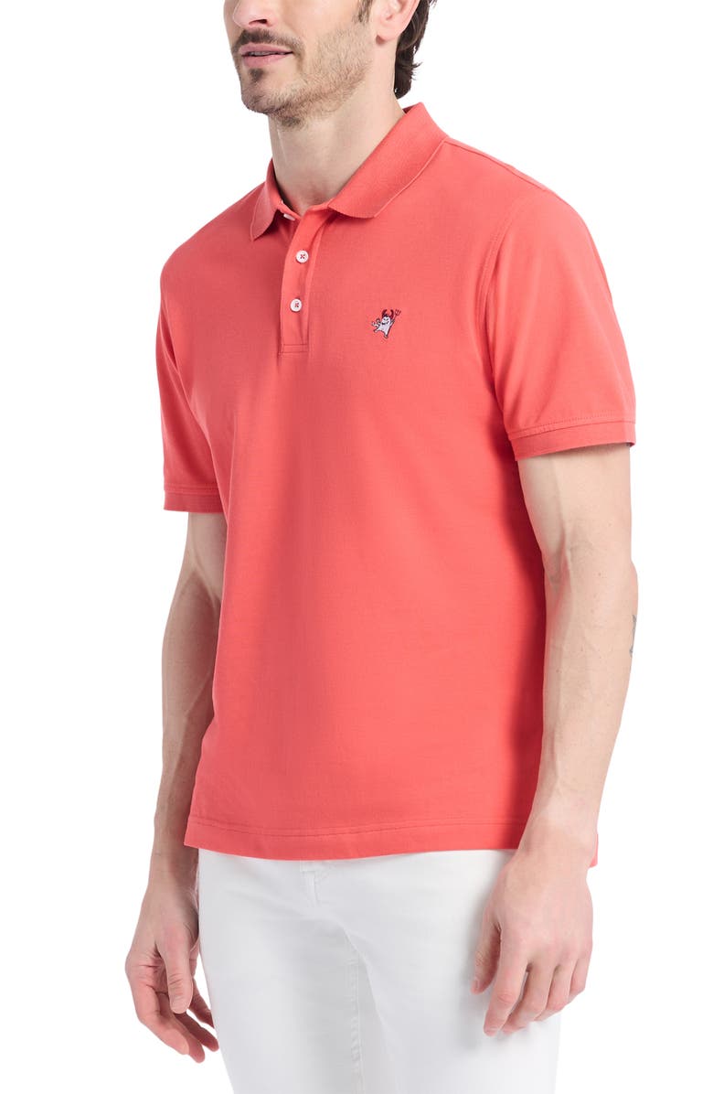 Robert Graham Devil Cotton Polo, Alternate, color, Coral