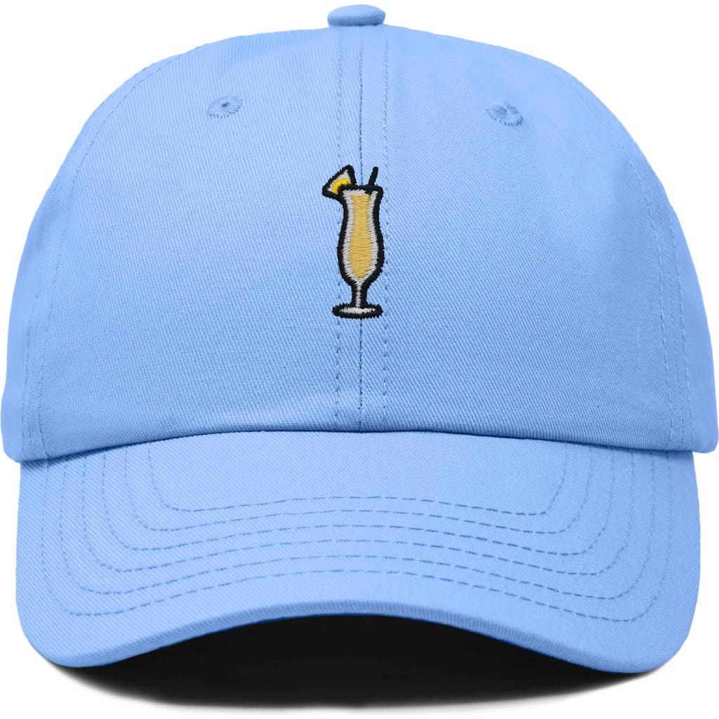 Dalix Pina Colada Embroidered Dad Cap In Light Blue