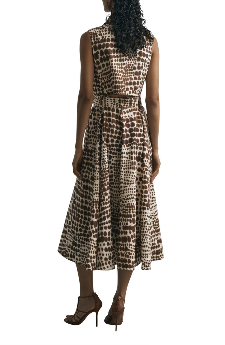 Reiss Concordia Print Belted Sleeveless Maxi Dress, Alternate, color, Chocolate