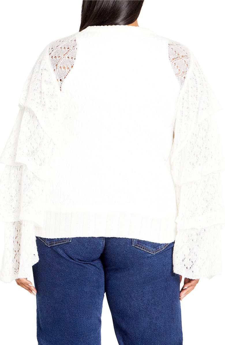 City Chic Carolina Pointelle Sweater, Alternate, color, Ivory