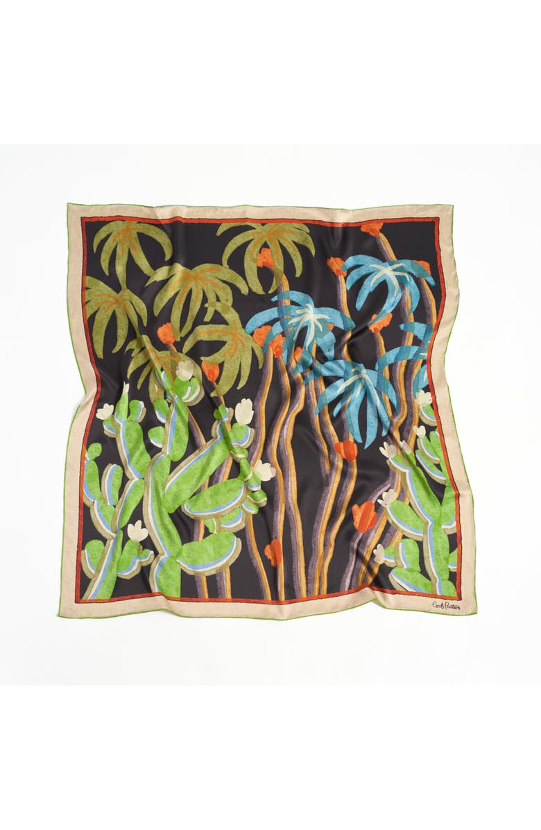 Lost Pattern "Ethereal Mirage" Large Silk Scarf, Alternate, color, Dark Brown