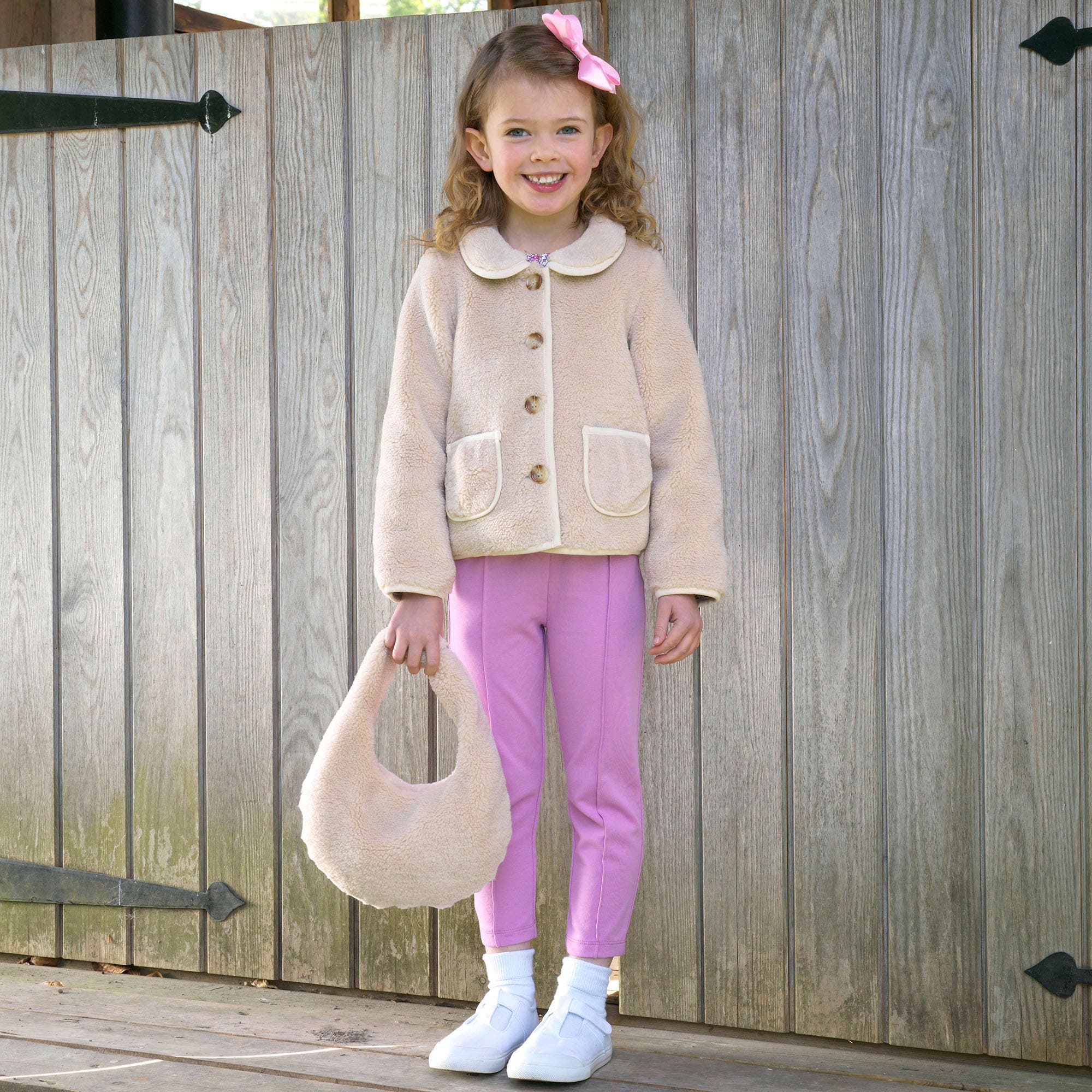 Rachel Riley Faux Fur Bag, Alternate, color, Camel