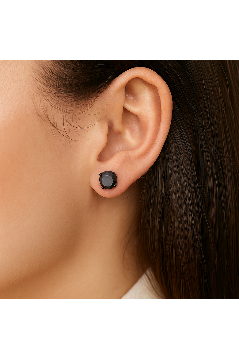 Sterling Silver Black Rhodium Plated Super Large Studs, Alternate, color, Black