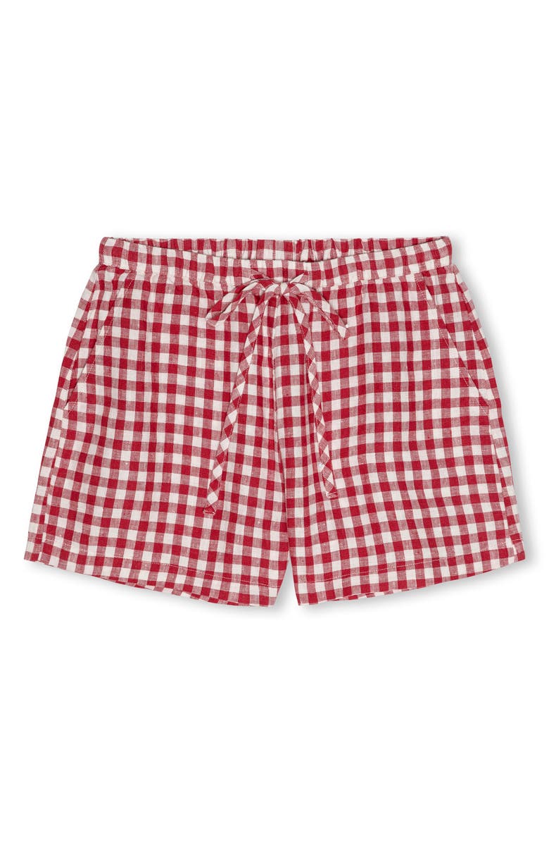 Rails Jenner Gingham Pull-On Linen Shorts, Alternate, color, Picnic Check