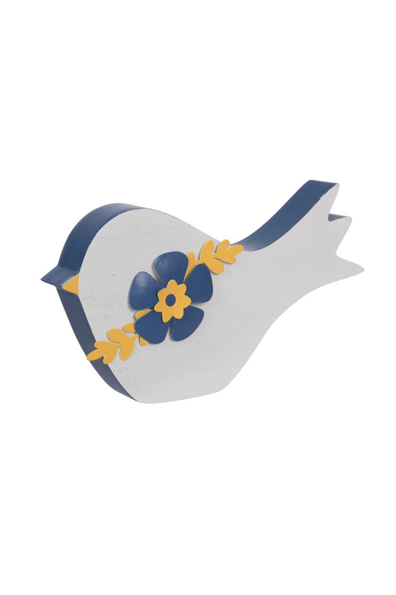 MDF Bird Citrus Indigo Figural Wood Decorations Blue and White for Spring Home Decor, Alternate, color, Multicolored