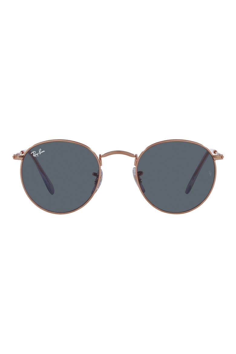 Icons 50mm Round Metal Sunglasses, Main, color, BLUE