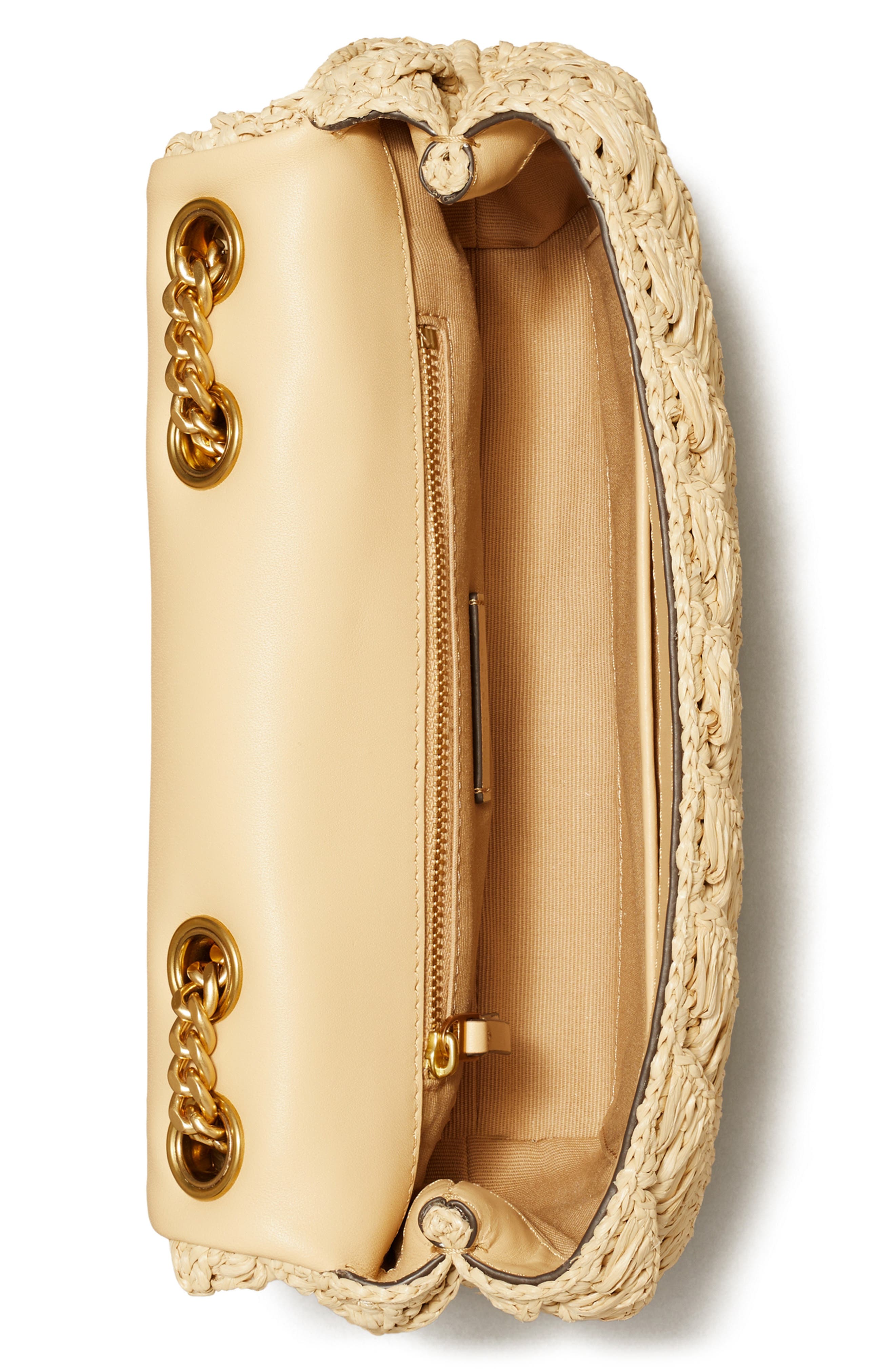 Tory Burch Kira Woven Raffia Convertible Shoulder Bag, Alternate, color, 