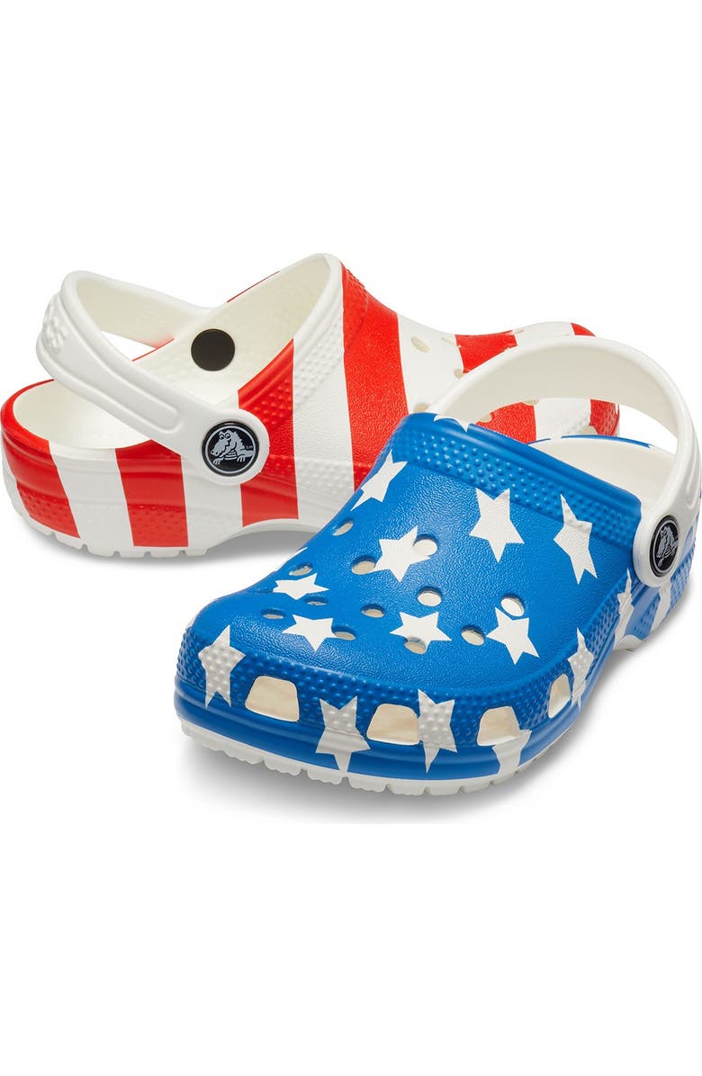 CROCS Classic American Flag Clogs, Alternate, color,