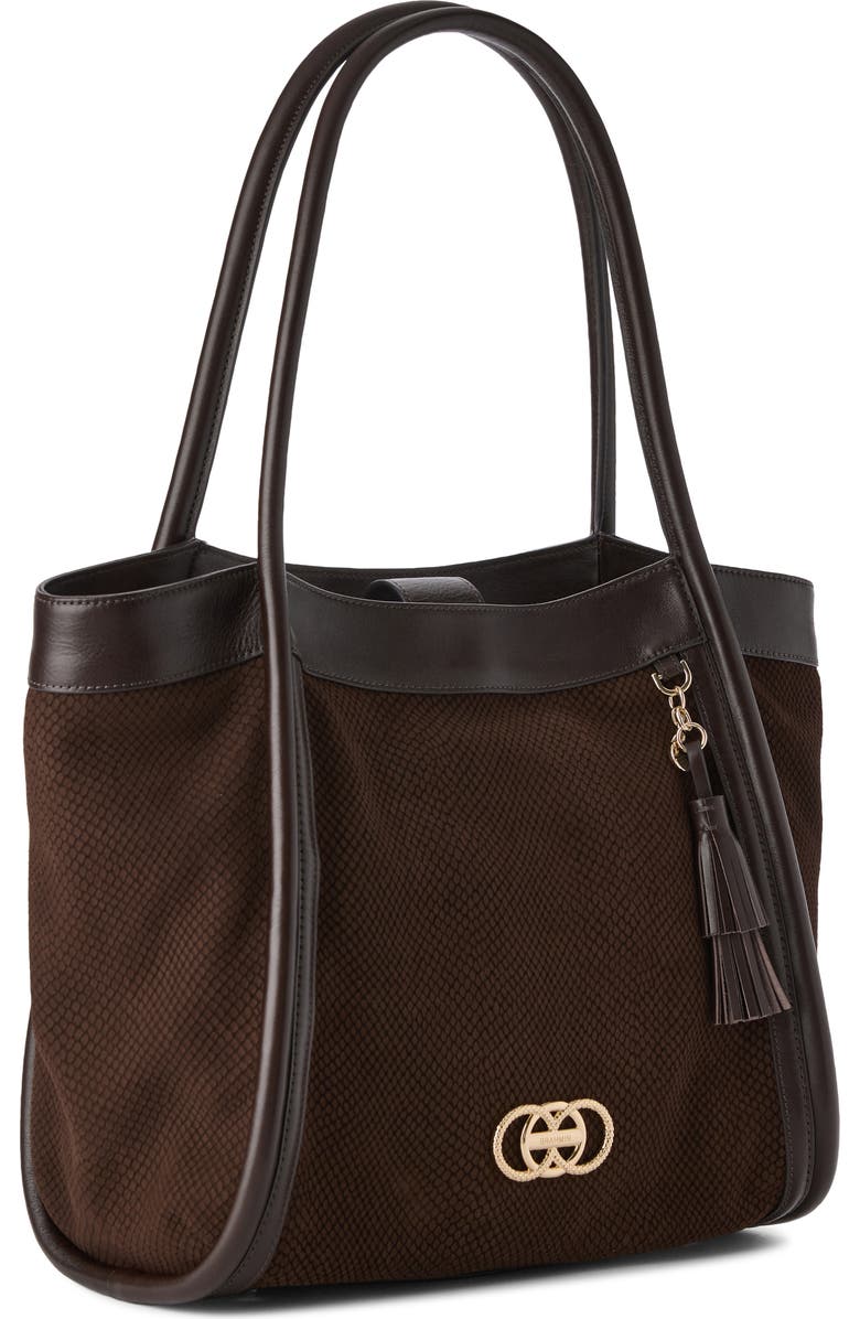 Brahmin Bailee Leather Tote, Alternate, color, Chocolate Deveron