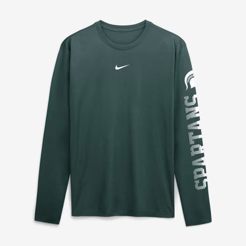 Men's Nike  Green Michigan State Spartans Primetime Logo Sleeve Legend Dri-FIT Long Sleeve T-Shirt