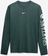 Nike Men's Nike Green Michigan State Spartans Primetime Logo Sleeve Legend Dri-FIT Long Sleeve T-Shirt