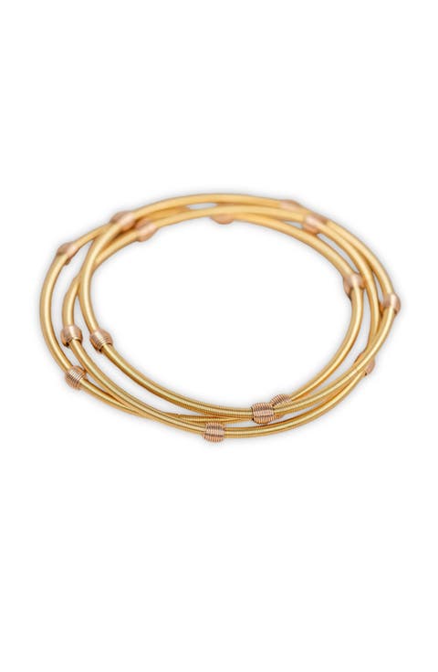 Gold Beaded Dia Bracelets