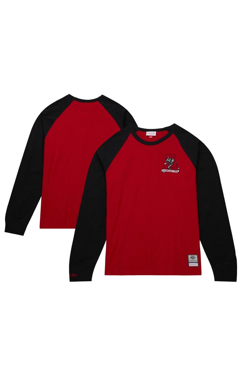 Mitchell & Ness Men's Mitchell & Ness Crimson Alabama Crimson Tide Legendary Slub Raglan Long Sleeve T-Shirt, Alternate, color,