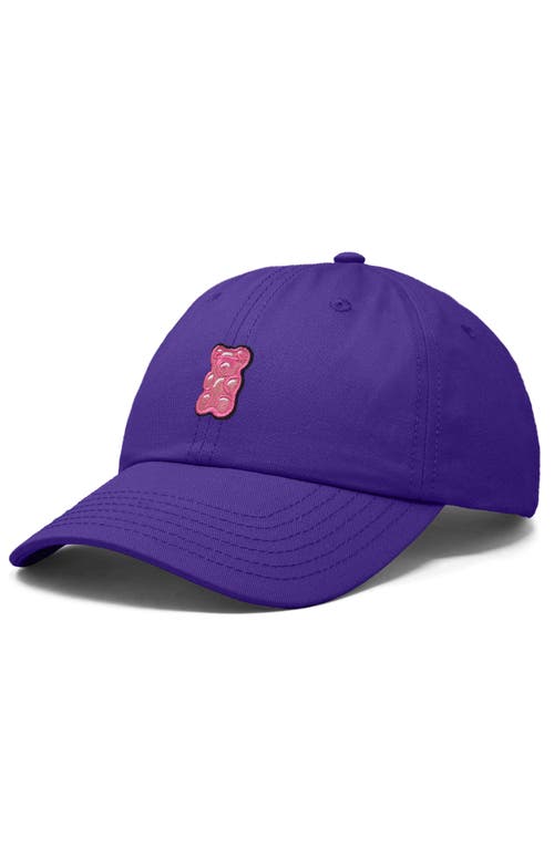 Dalix Pink Gummy Embroidered Casual Cap In Purple