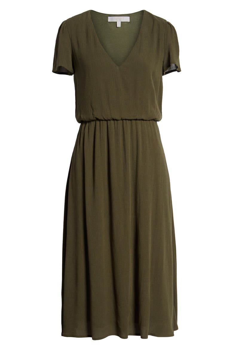 Blouson Dress, Alternate, color, ARMY GREEN