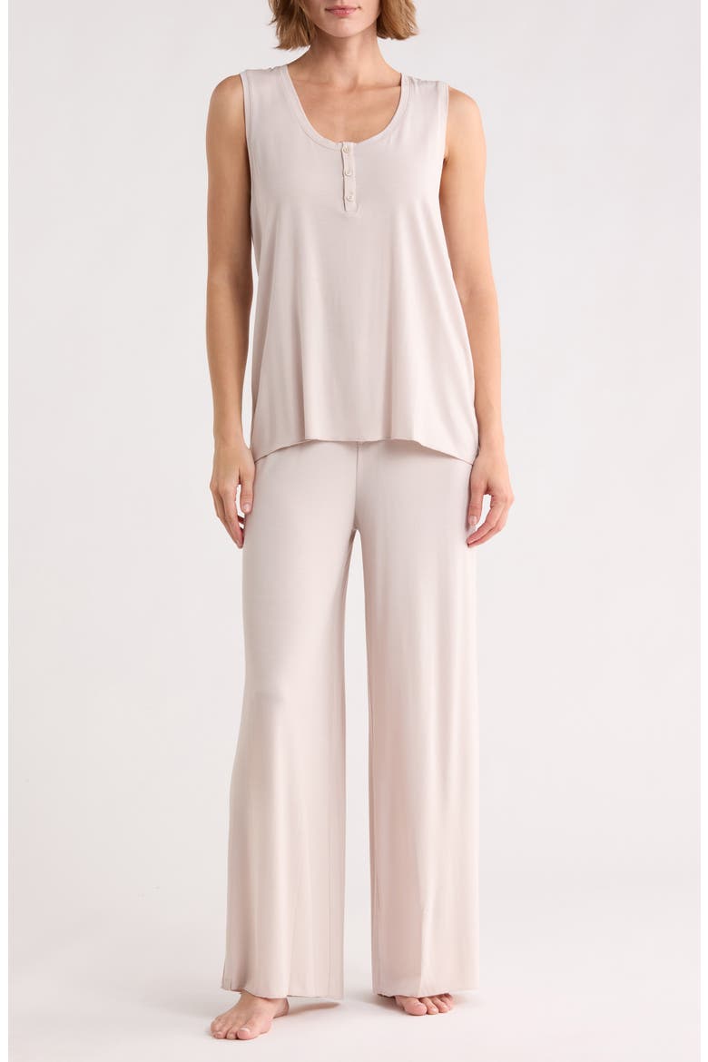 Henley Tank & Pants Pajamas, Main, color, SILVER ICE