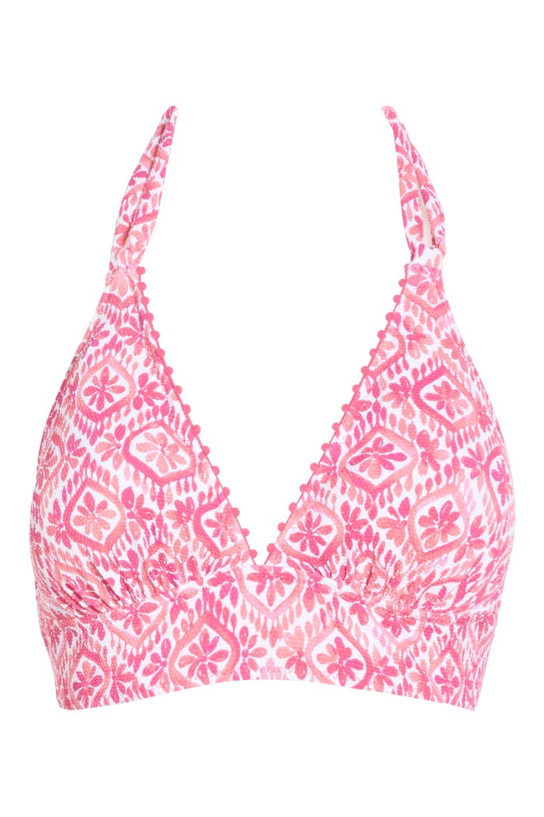 Island Cays Shell Beach Reversible Halter Bikini Top, Alternate, color, PASSION PINK