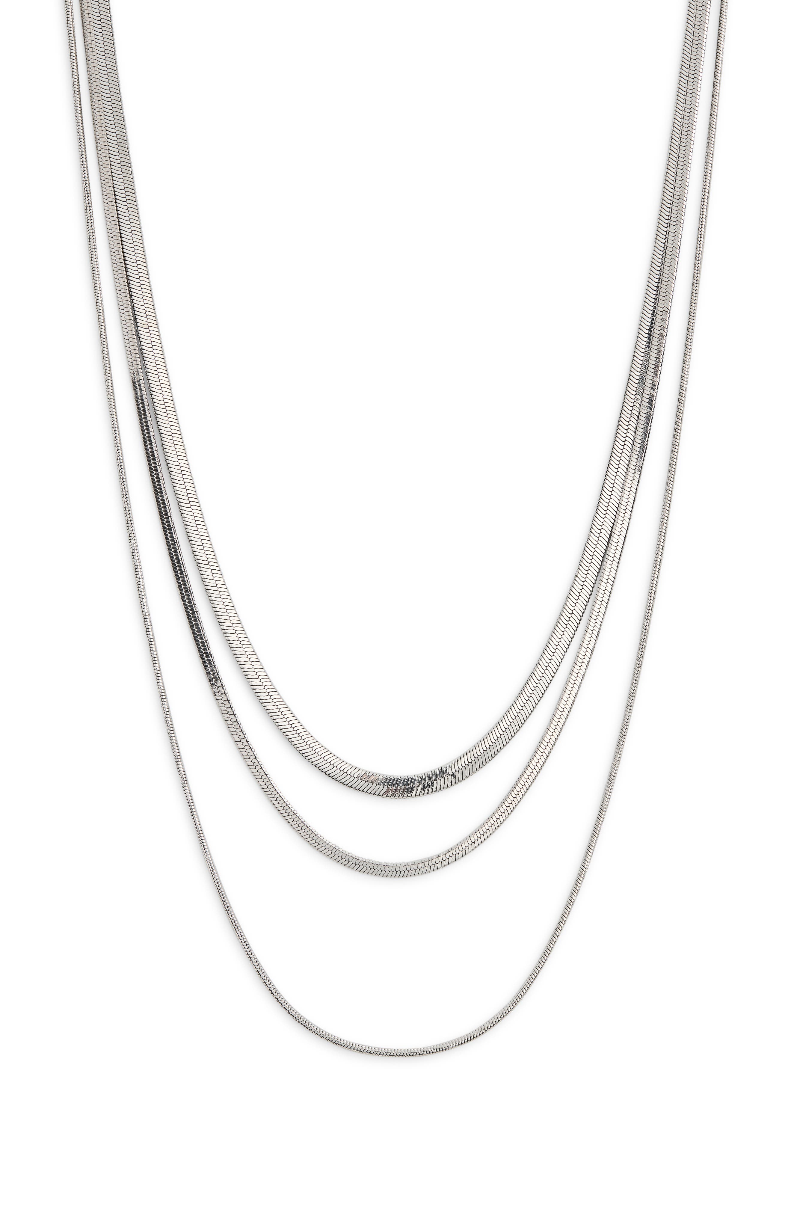 NORDSTROM RACK Multirow Snake Chain Necklace