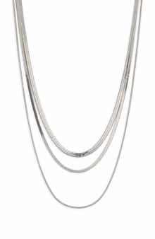 NORDSTROM RACK Multirow Snake Chain Necklace