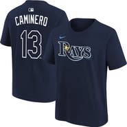 Nike Youth Nike Junior Caminero Navy Tampa Bay Rays Name & Number T-Shirt