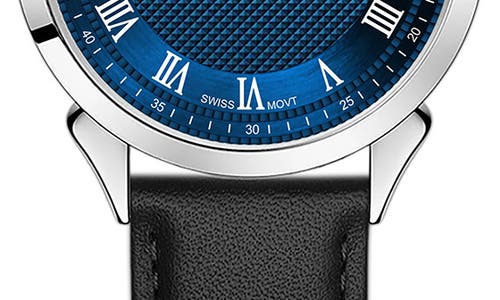 Alfred Sung Swiss Heritage Leather Strap Watch, 42mm