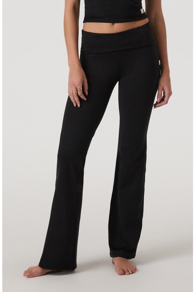 Halo Foldover Pants, Main, color, BLACK HEATHER