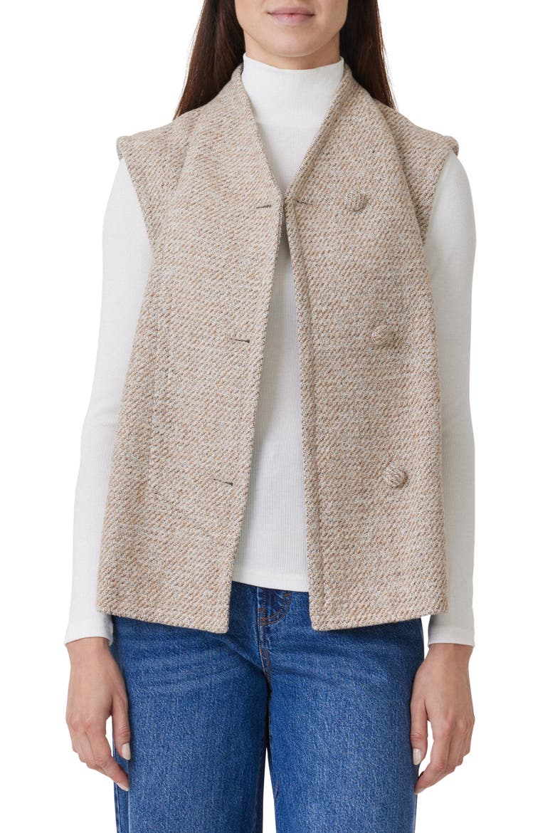Brushed Twill Vest, Main, color, OATMEAL